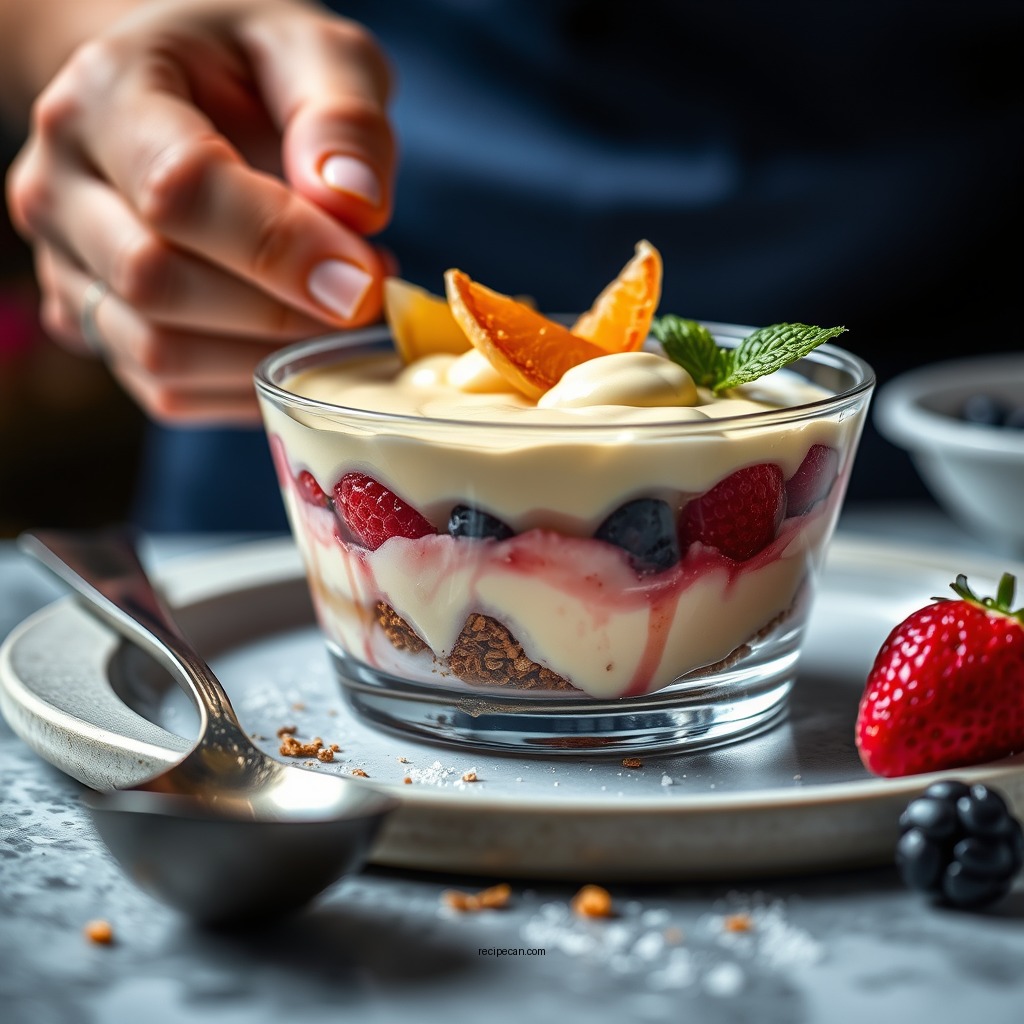 Assembling the Dessert - fruit custard dessert recipe