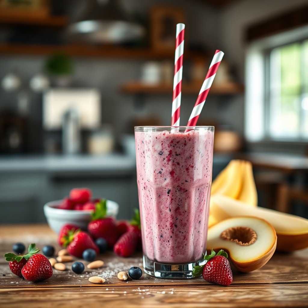 Classic Berry Almond Smoothie - fruit smoothie recipes with almond milk