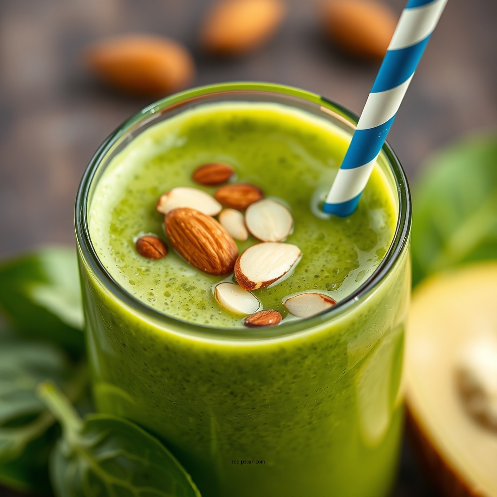 Green Almond Spinach Smoothie - fruit smoothie recipes with almond milk