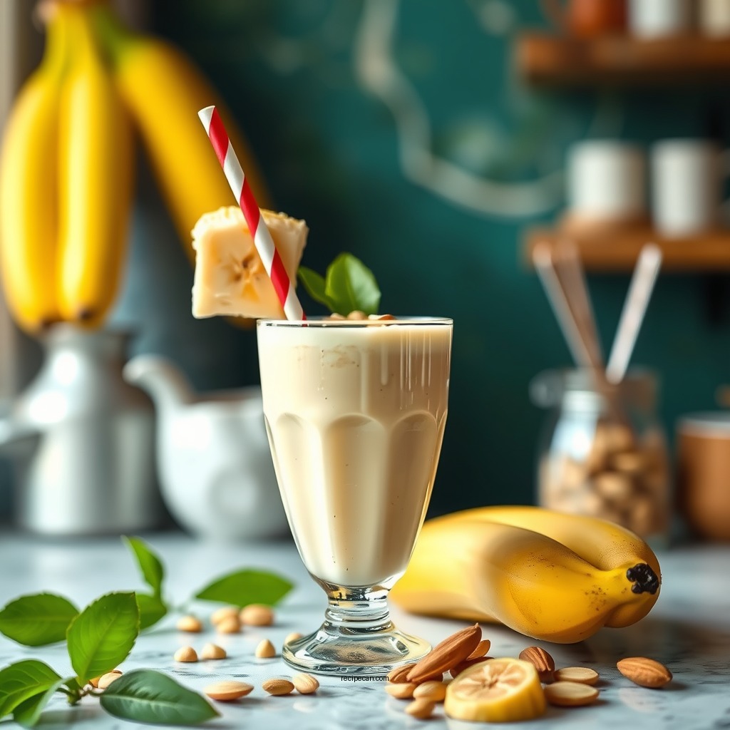 Tropical Almond Banana Smoothie - fruit smoothie recipes with almond milk