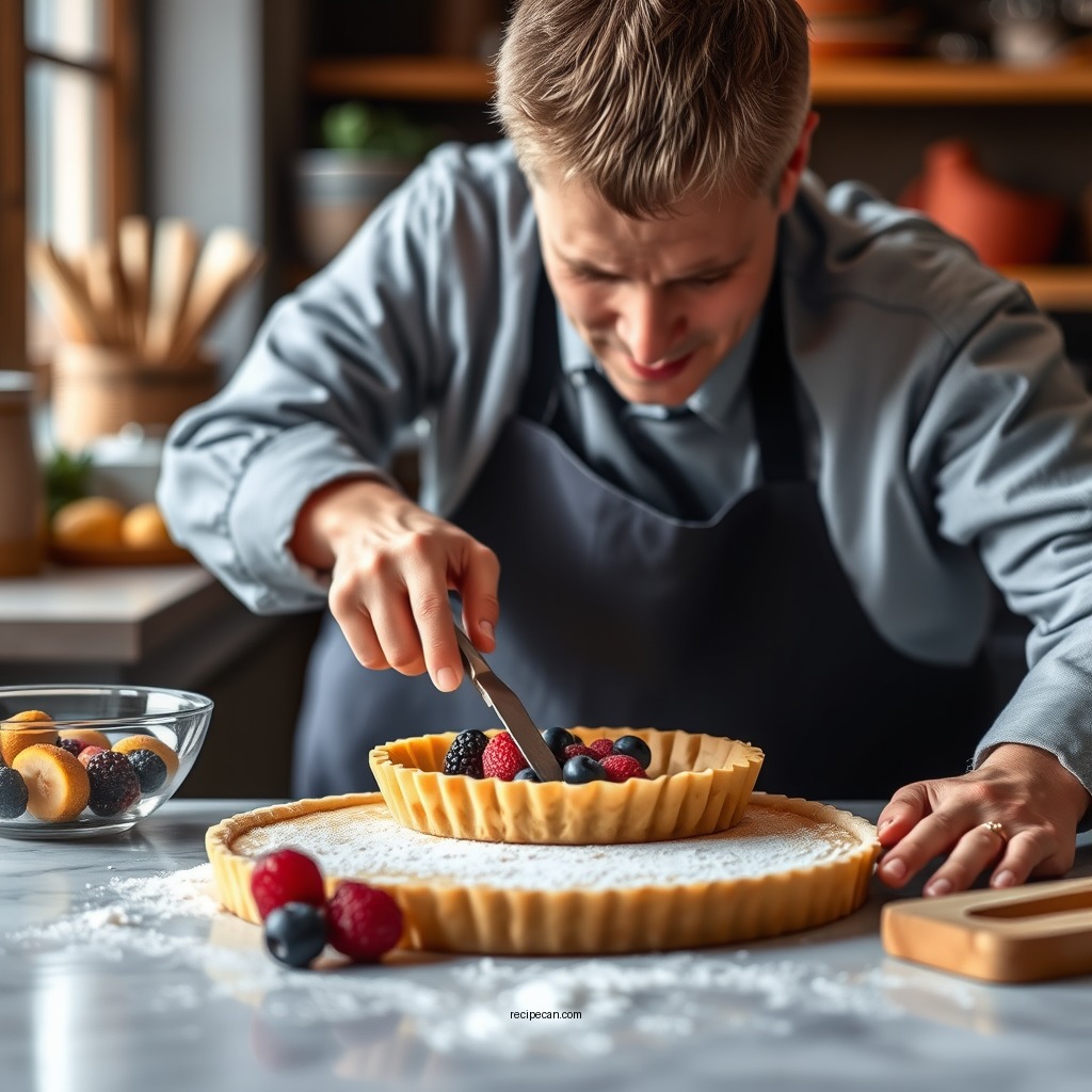 Preparing the Tart Crust - fruit tart recipe easy