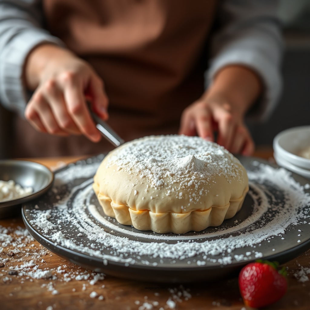 Preparing the Puff Pastry - fruit tart with puff pastry recipe