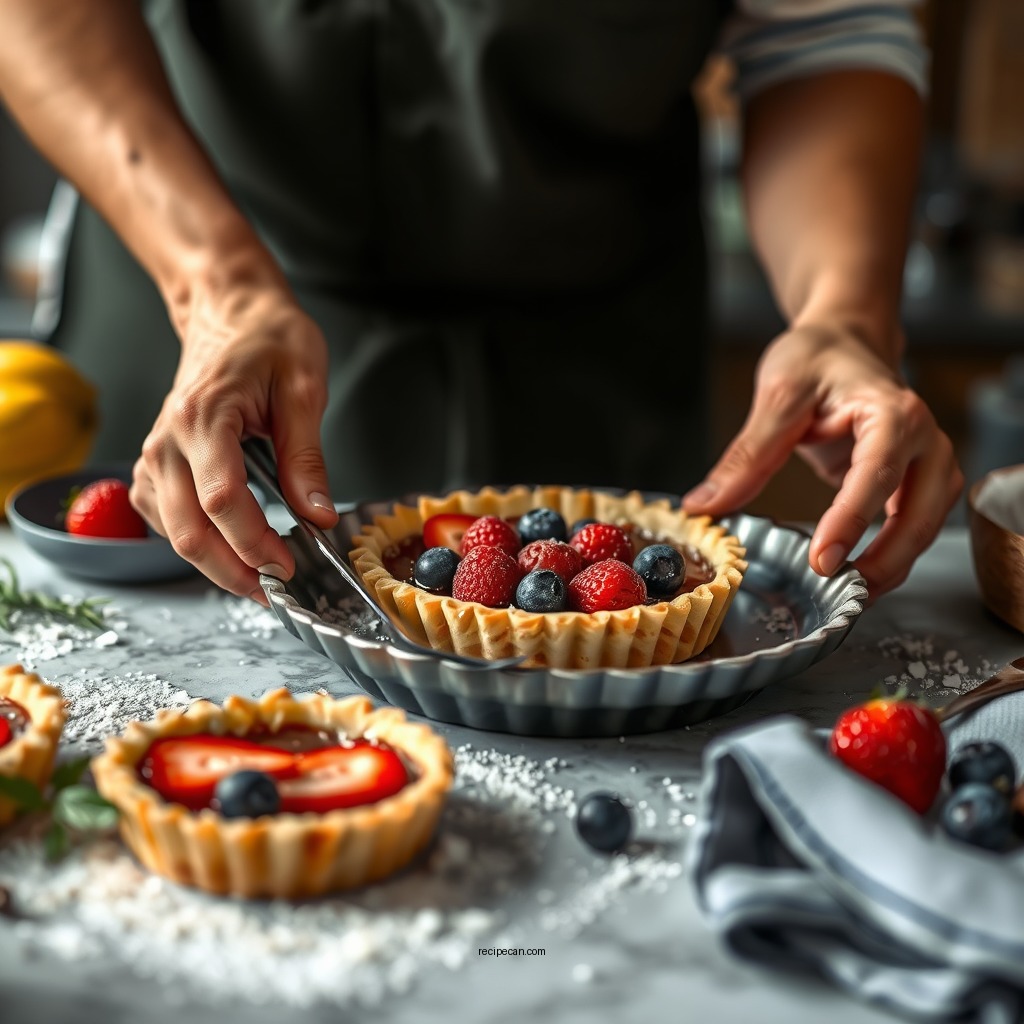 Preparing the Tart Crust - fruit tarts recipe