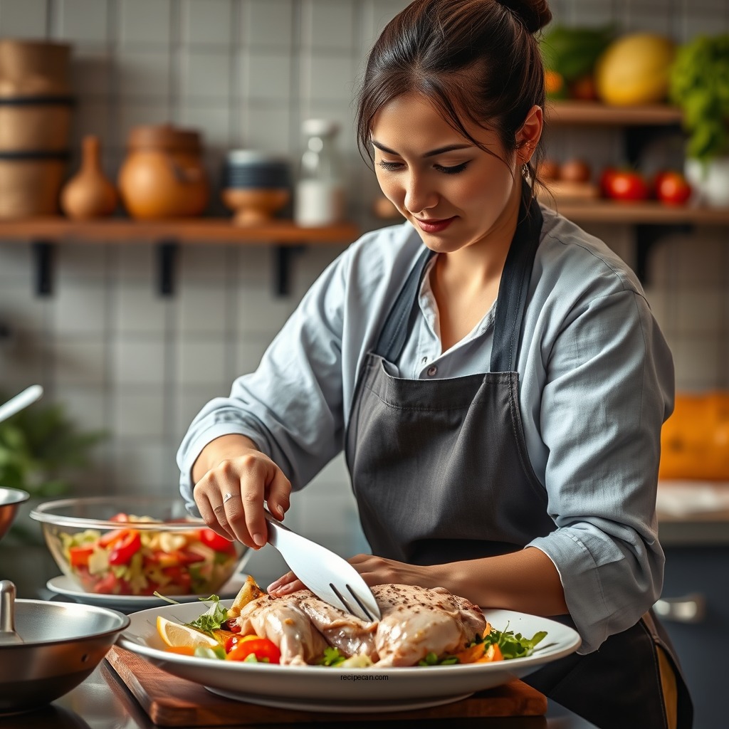 Preparing the Chicken - fruited chicken salad recipe