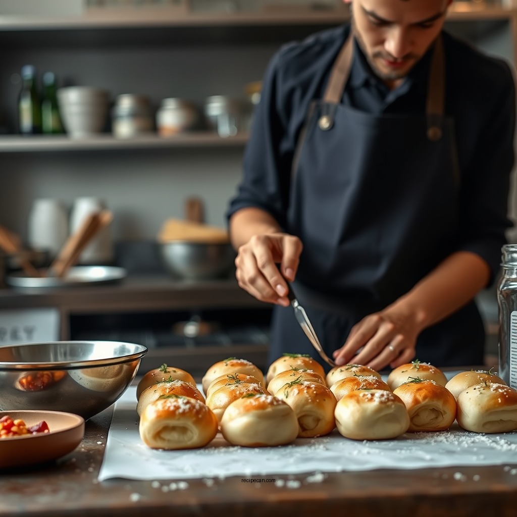 Step-by-Step Preparation - garlic rolls recipe