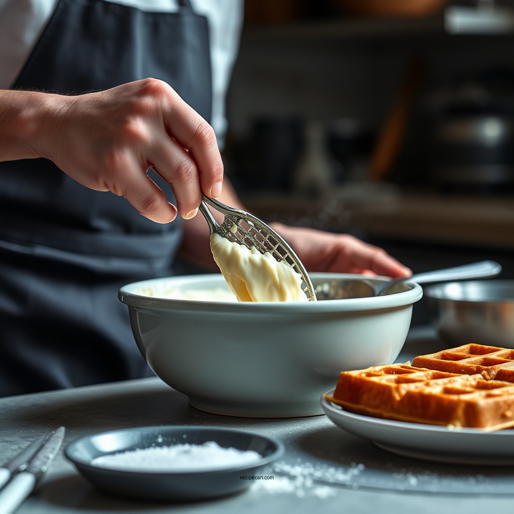 Preparing the Batter - gluten free belgian waffle recipe