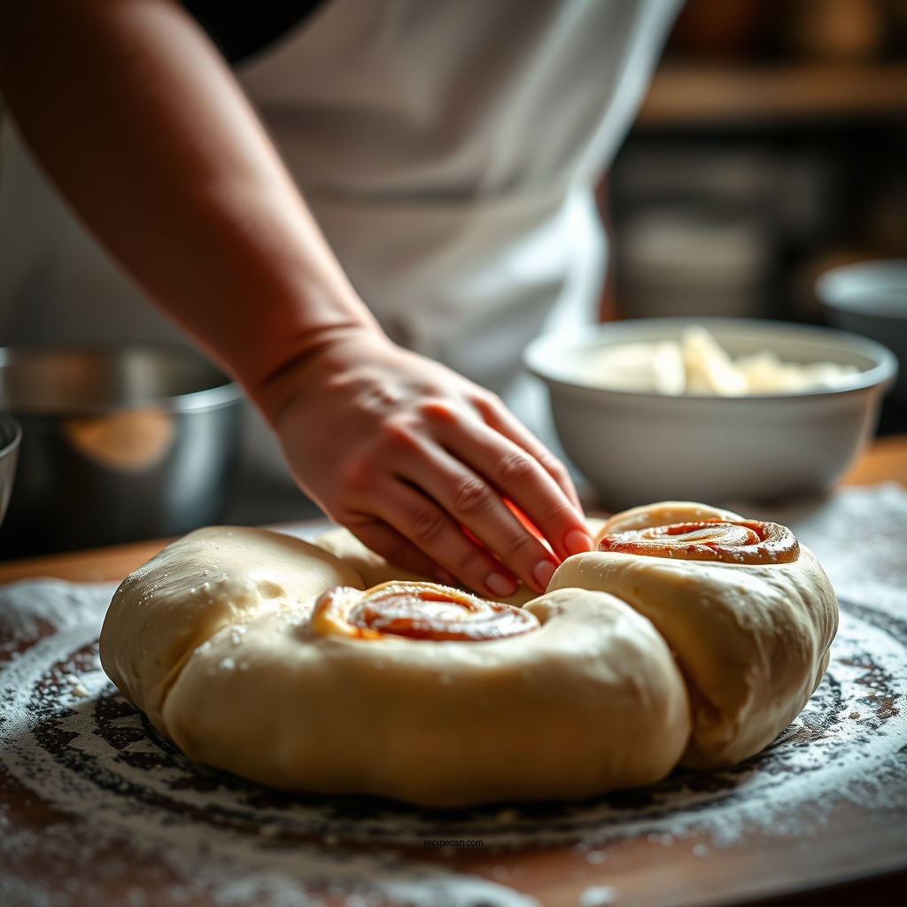 Preparing the Dough - gluten free cinnamon rolls recipe