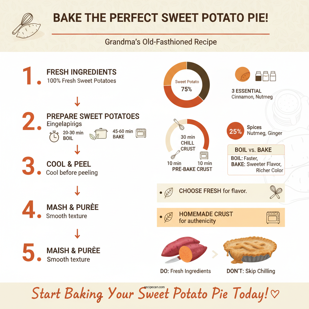 grandma old fashioned sweet potato pie recipe - Data Infographic and Statistics