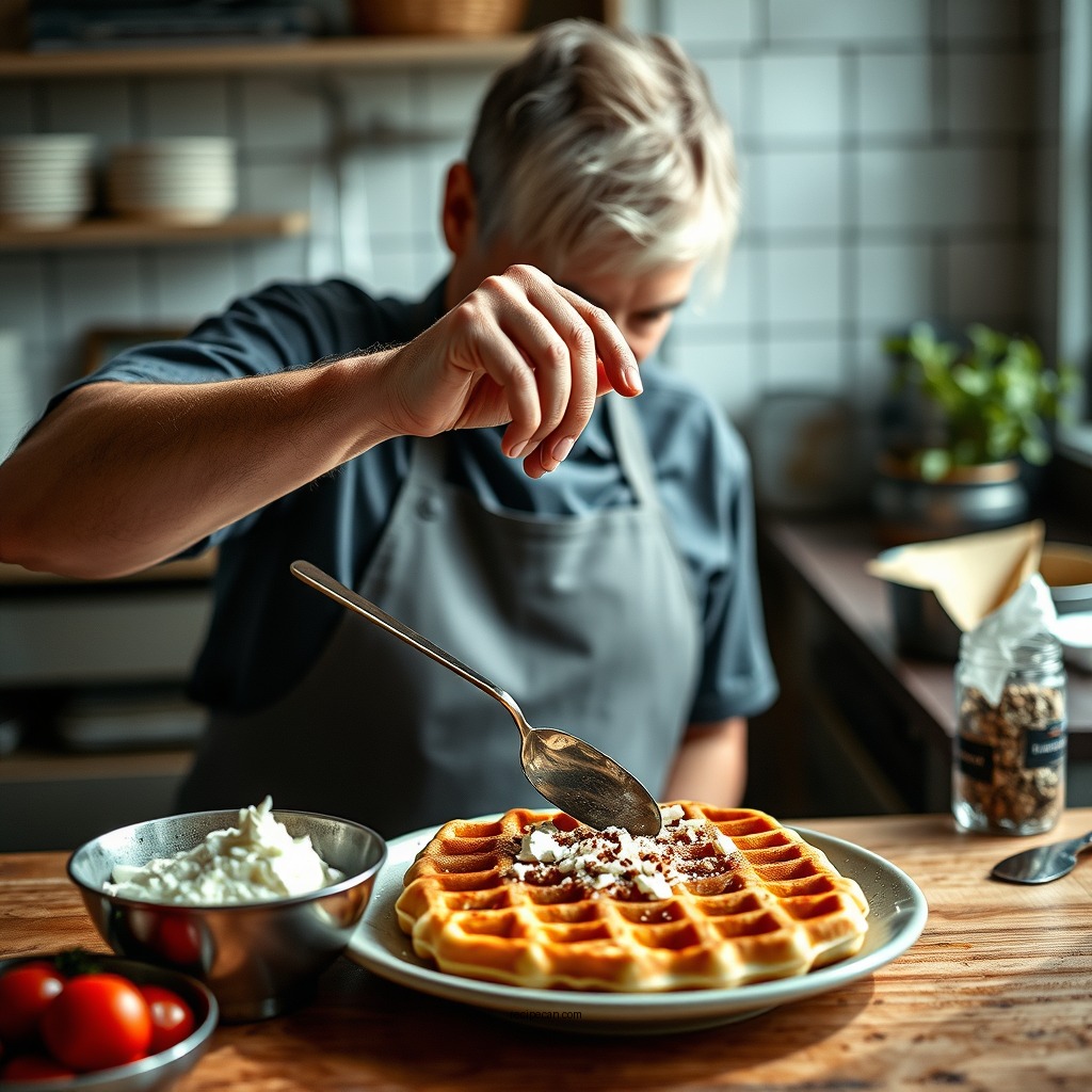Step-by-Step Preparation - greek yogurt waffle recipe