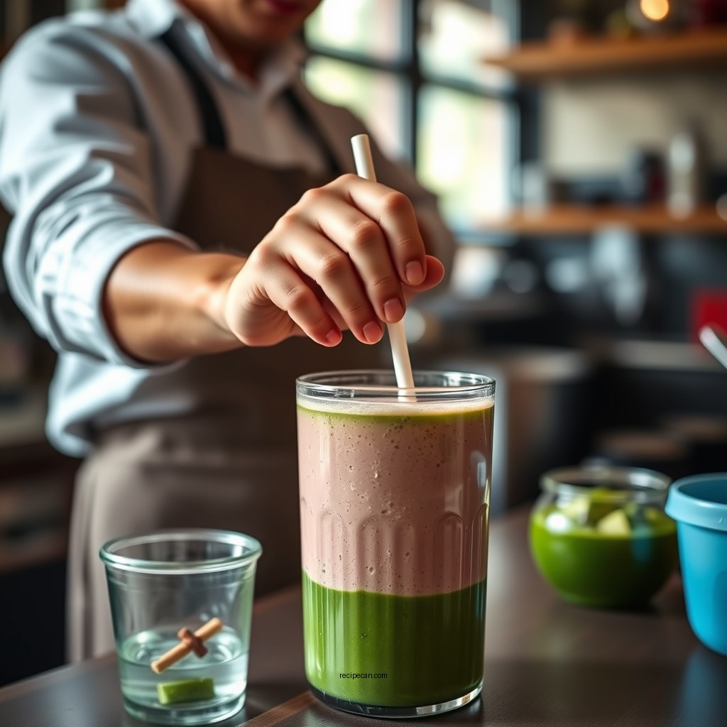 Step-by-Step Preparation - green drink smoothie recipe