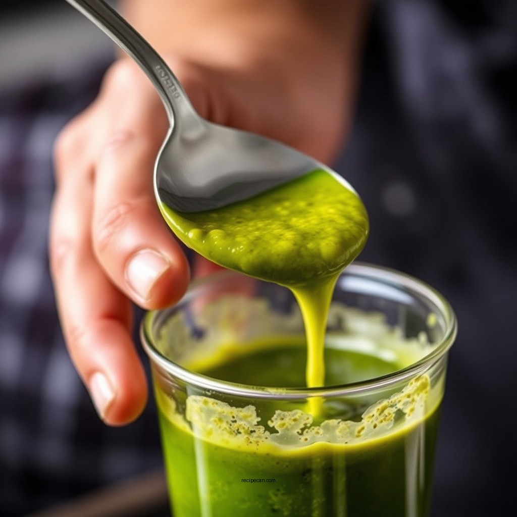 Blending the Sauce - green enchilada sauce recipe