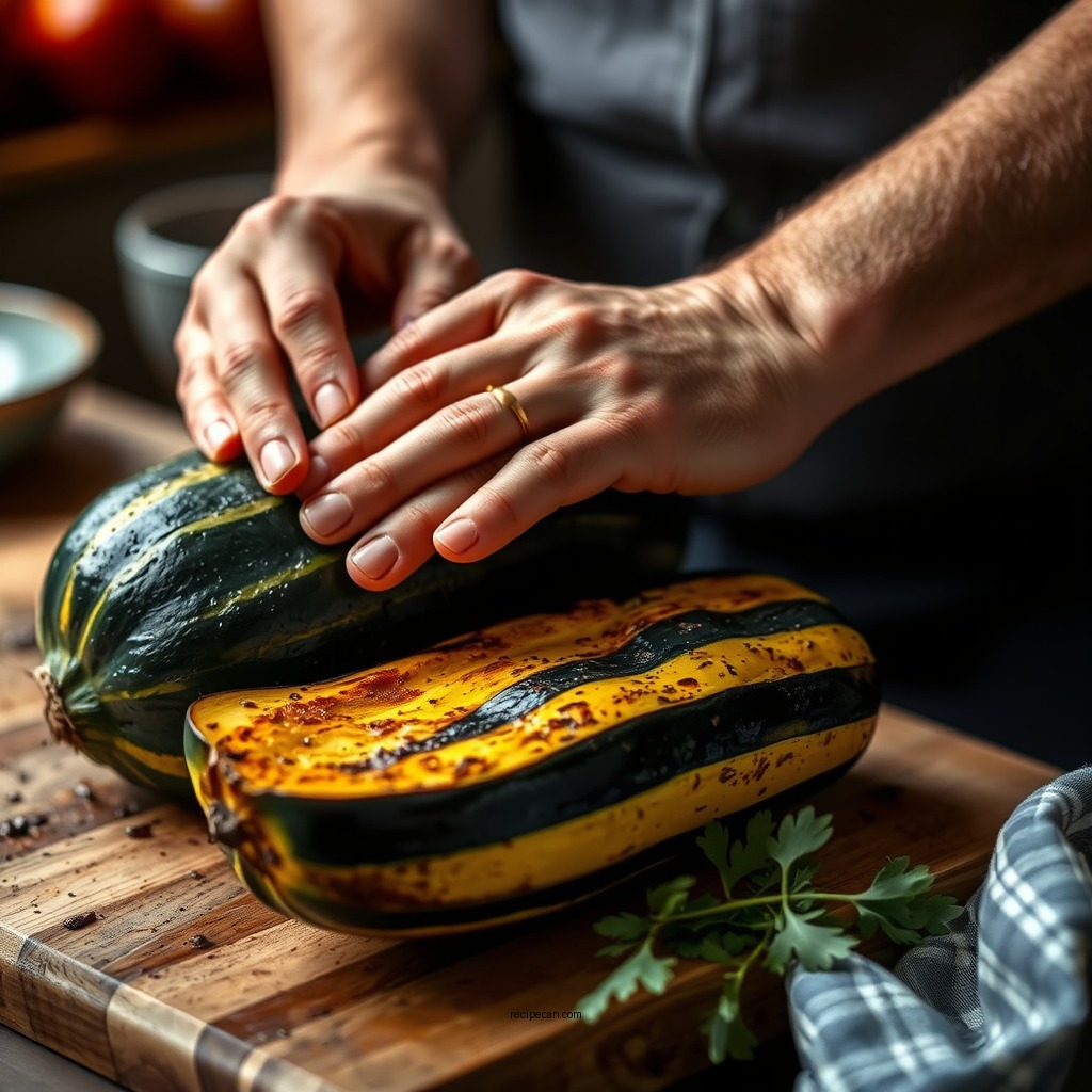 Preparing the Squash - grilled squash recipe