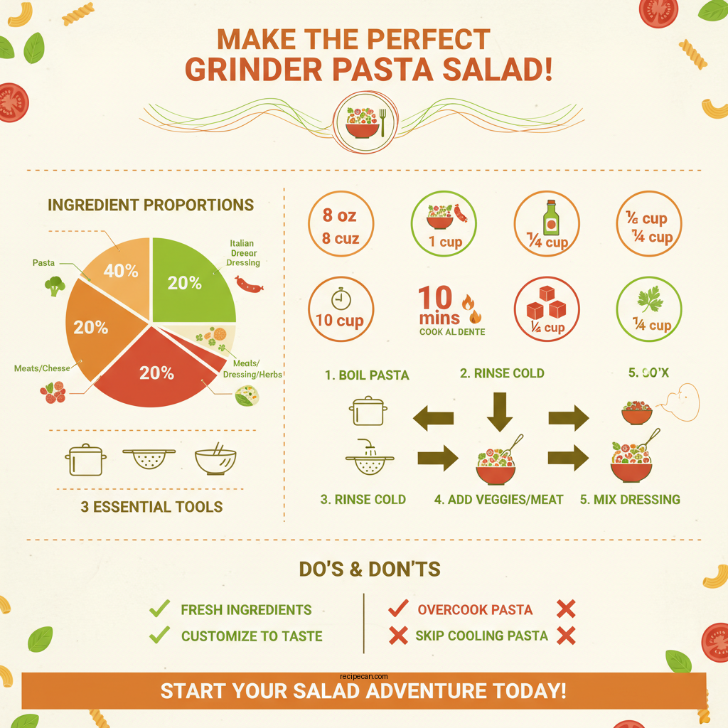 grinder pasta salad recipe - Data Infographic and Statistics