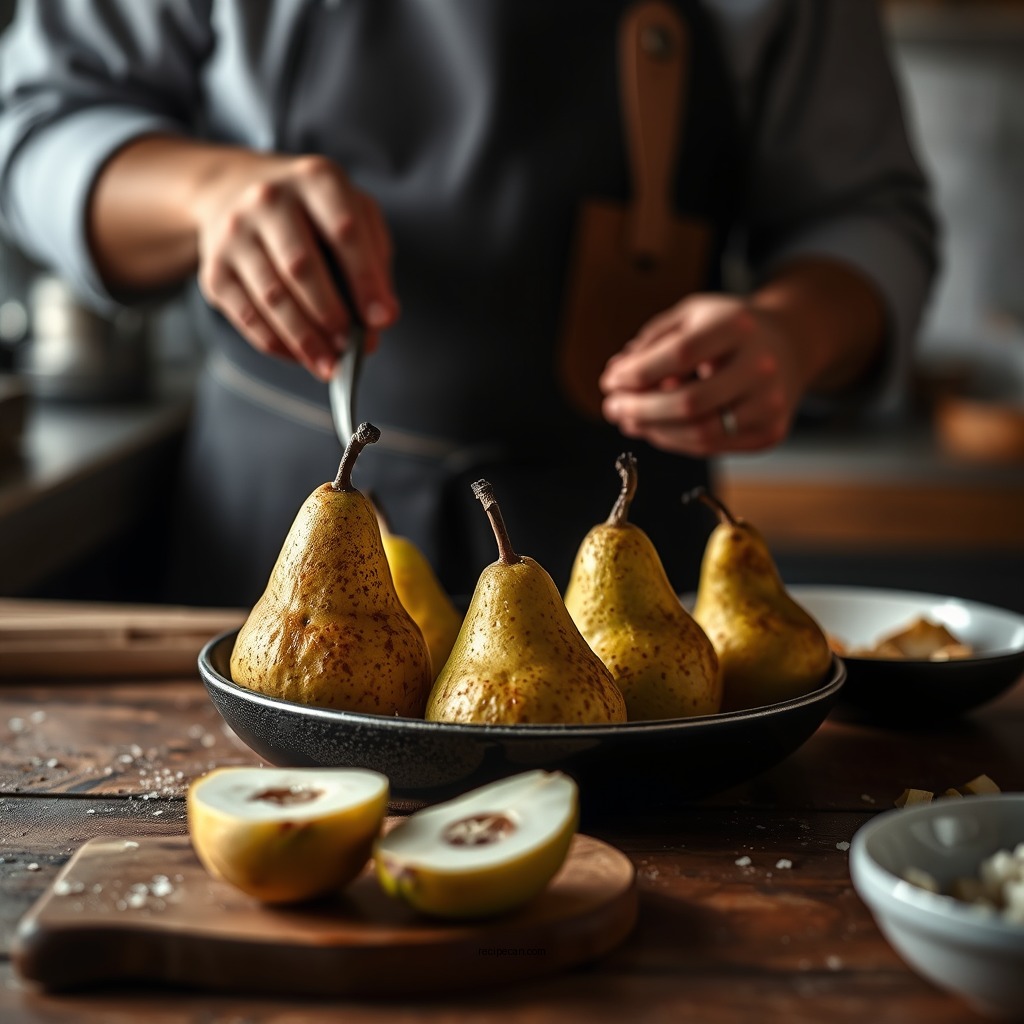 Preparing the Pears - harry and david pear salad recipe