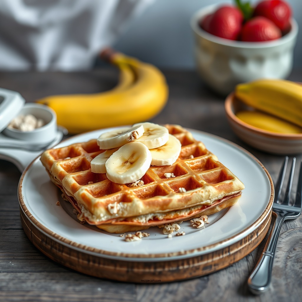 Banana Oatmeal Waffles - healthy waffle recipes