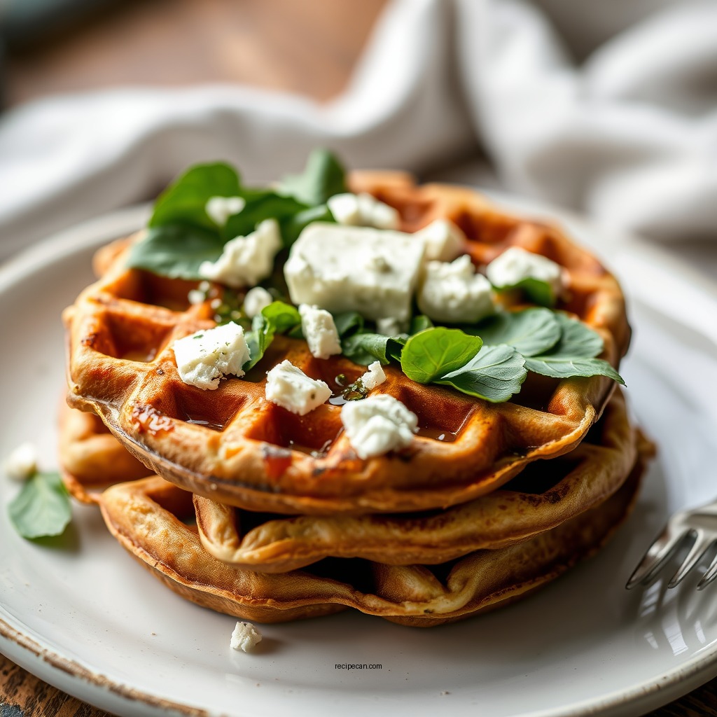 Spinach and Feta Waffles - healthy waffle recipes
