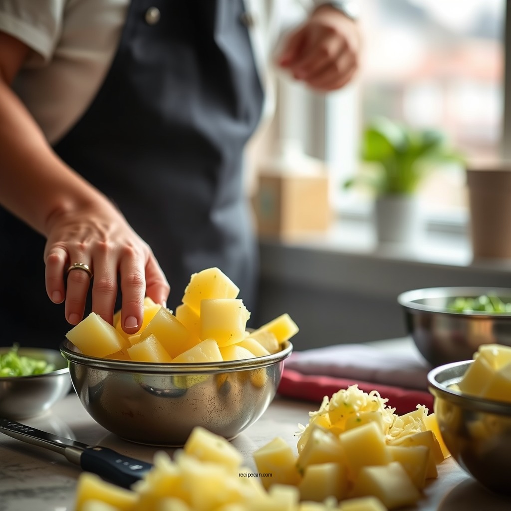 Preparing the Potatoes - hellmann's classic potato salad recipe