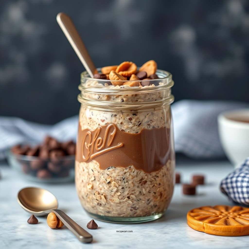 Chocolate Peanut Butter Overnight Oats - high protein overnight oat recipes