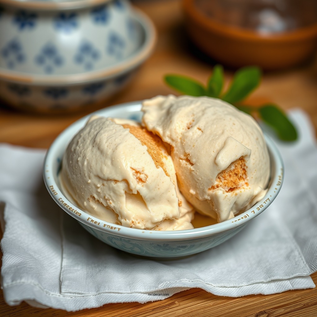 Making the Base - hojicha ice cream recipe