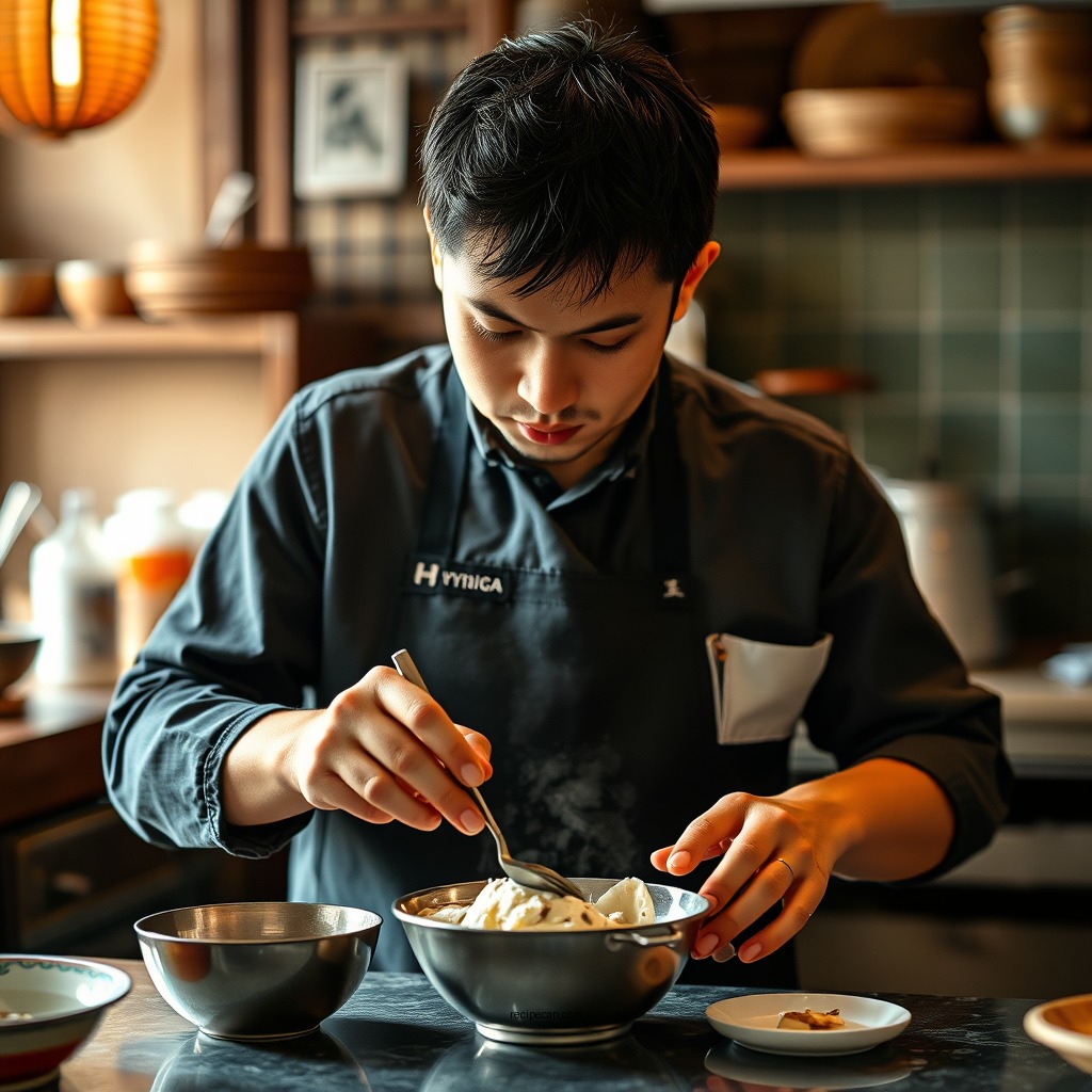 Preparation Steps - hojicha ice cream recipe