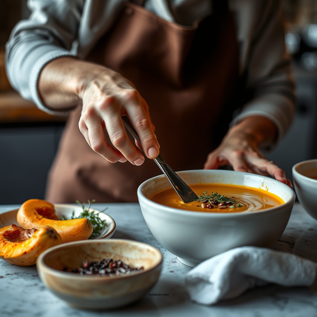 Preparation Steps - honey nut squash soup recipe