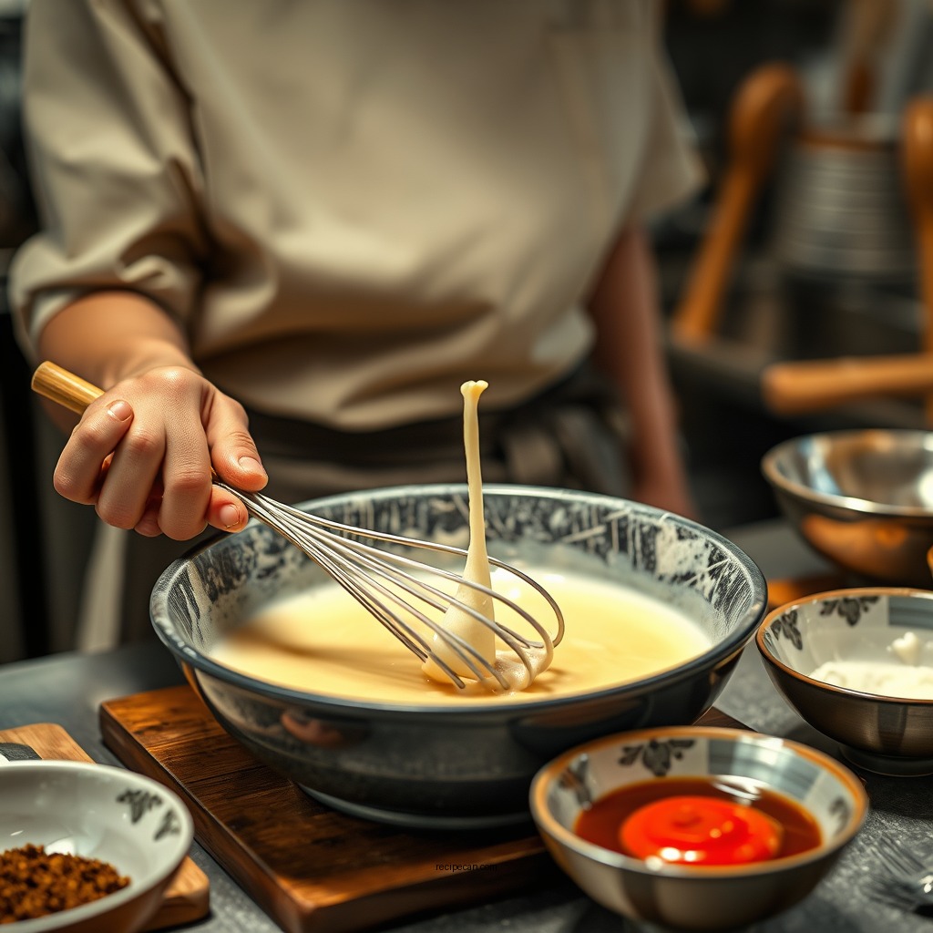 Preparing the Batter - japanese pancake recipe