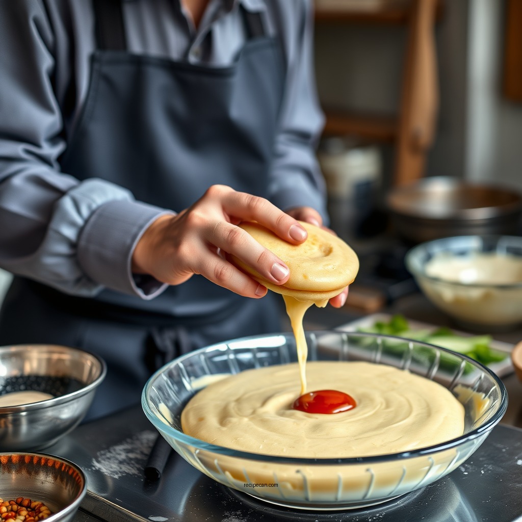 Preparing the Pancake Batter - japanese pancakes recipe