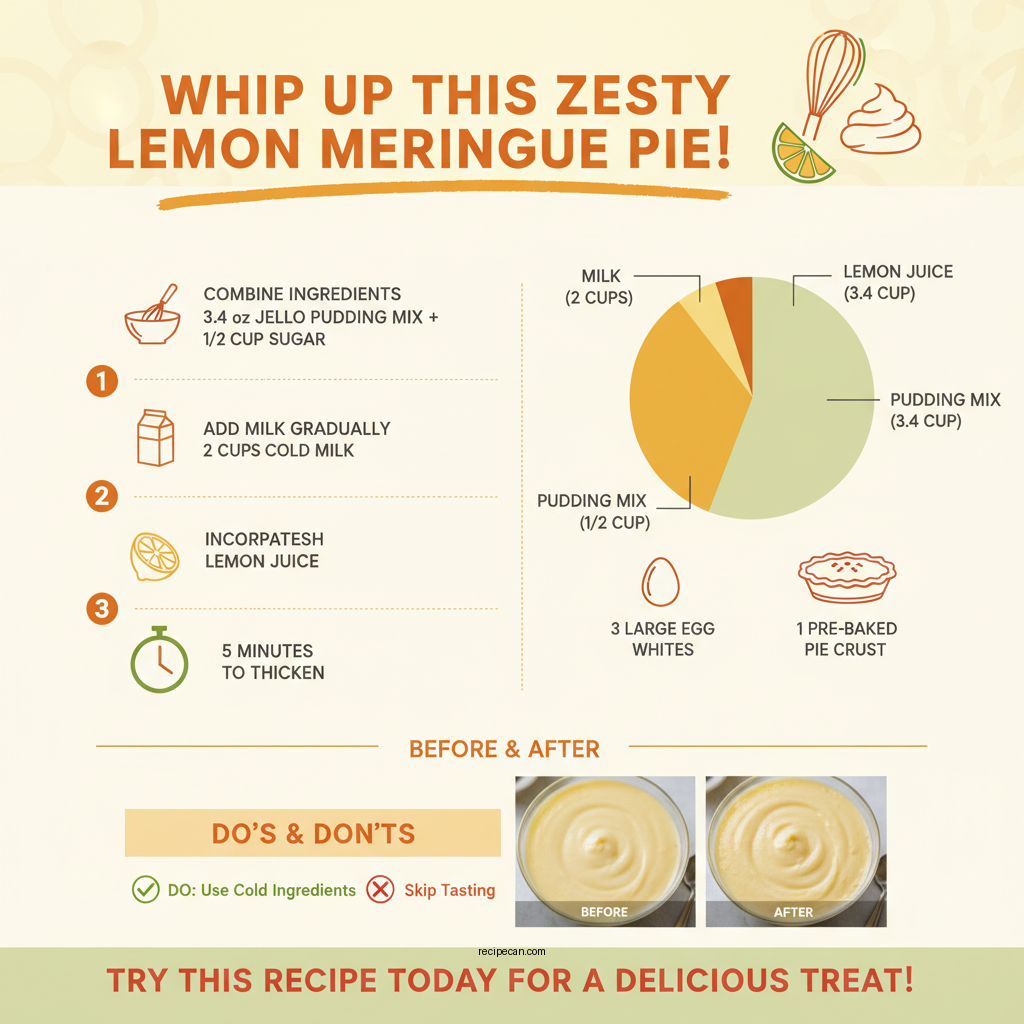 jello lemon pudding meringue pie recipe - Data Infographic and Statistics