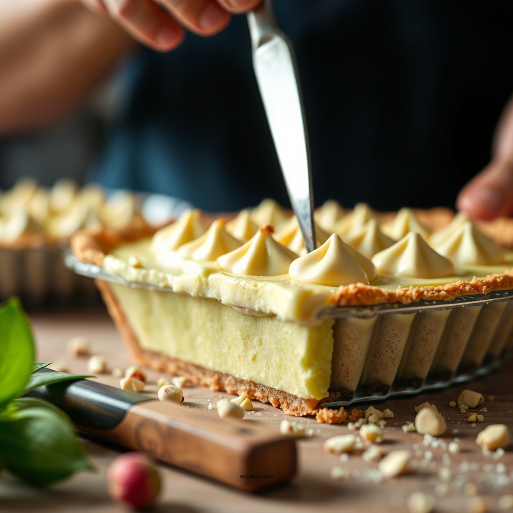 Assembling the Pie - jello pistachio pudding pie recipe