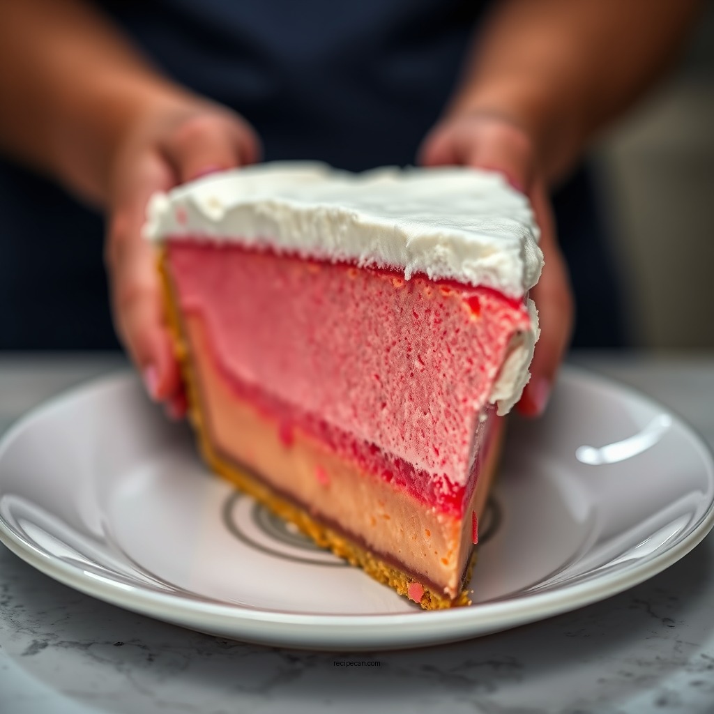 Assembling the Pie - jello pudding pie recipe with cool whip