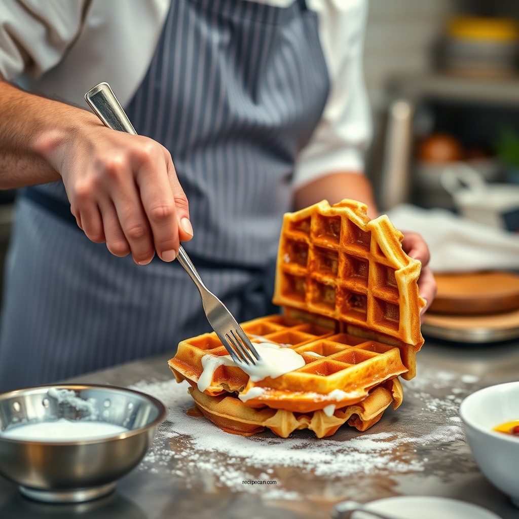 Preparing the Waffle Batter - joy of cooking waffle recipe