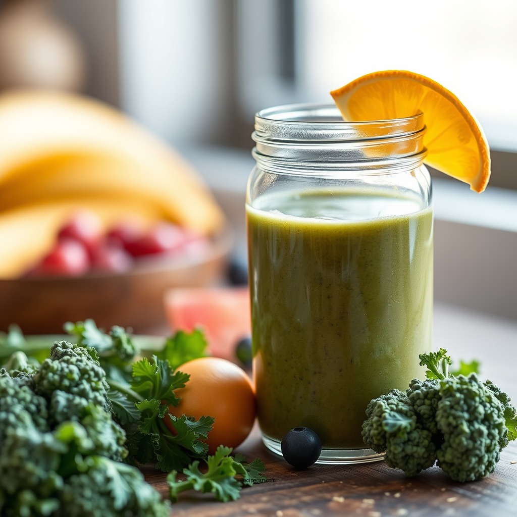 Essential Smoothie Ingredients - kale and fruit smoothie recipe