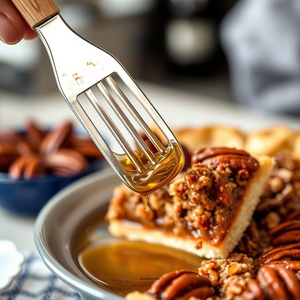 Mixing the Filling - karo syrup pecan pie recipe
