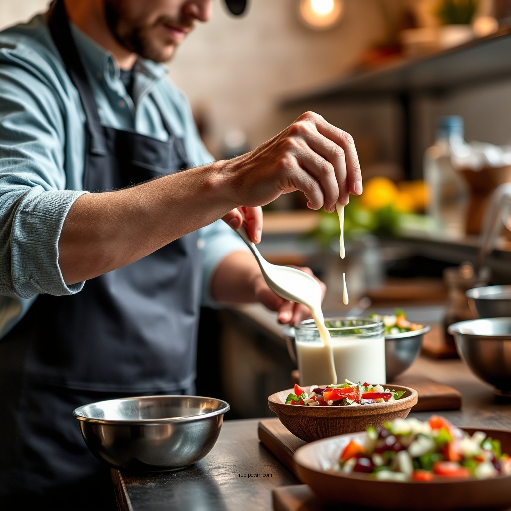 Step-by-Step Preparation - kefir salad dressing recipe