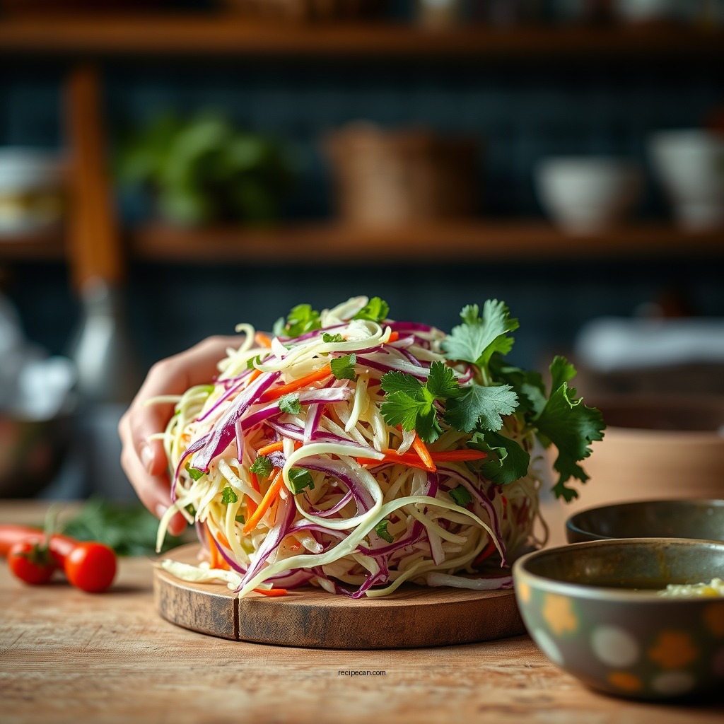 Preparing the Vegetables - keto coleslaw recipe