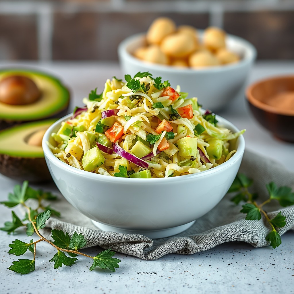 Creamy Avocado Coleslaw - keto coleslaw recipes