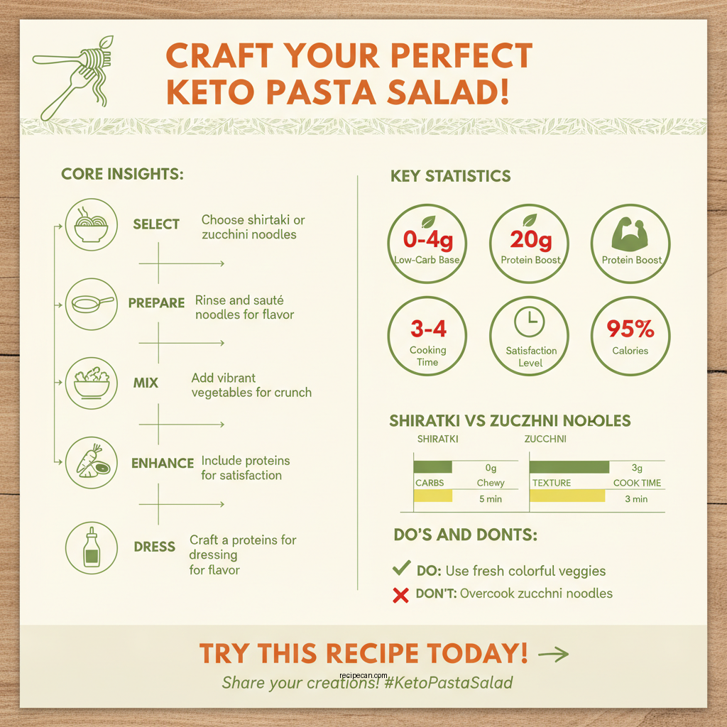 keto pasta salad recipe - Data Infographic and Statistics