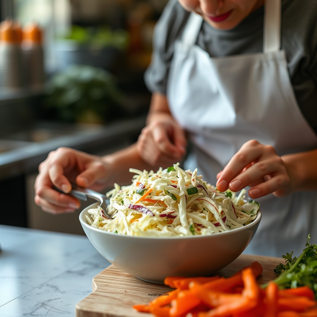 Preparing the Vegetables - kfc coleslaw recipe copycat