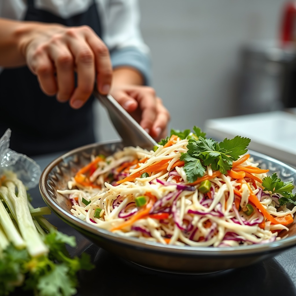 Preparing the Vegetables - kfc copycat coleslaw recipe