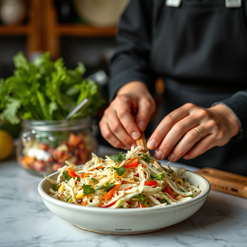 Preparing the Vegetables - kfc recipe for coleslaw