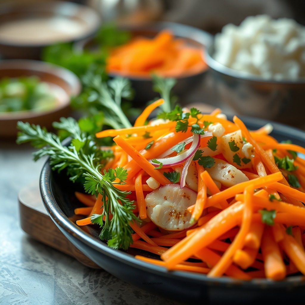 Ingredients for Korean Carrot Salad - korean carrot salad recipe
