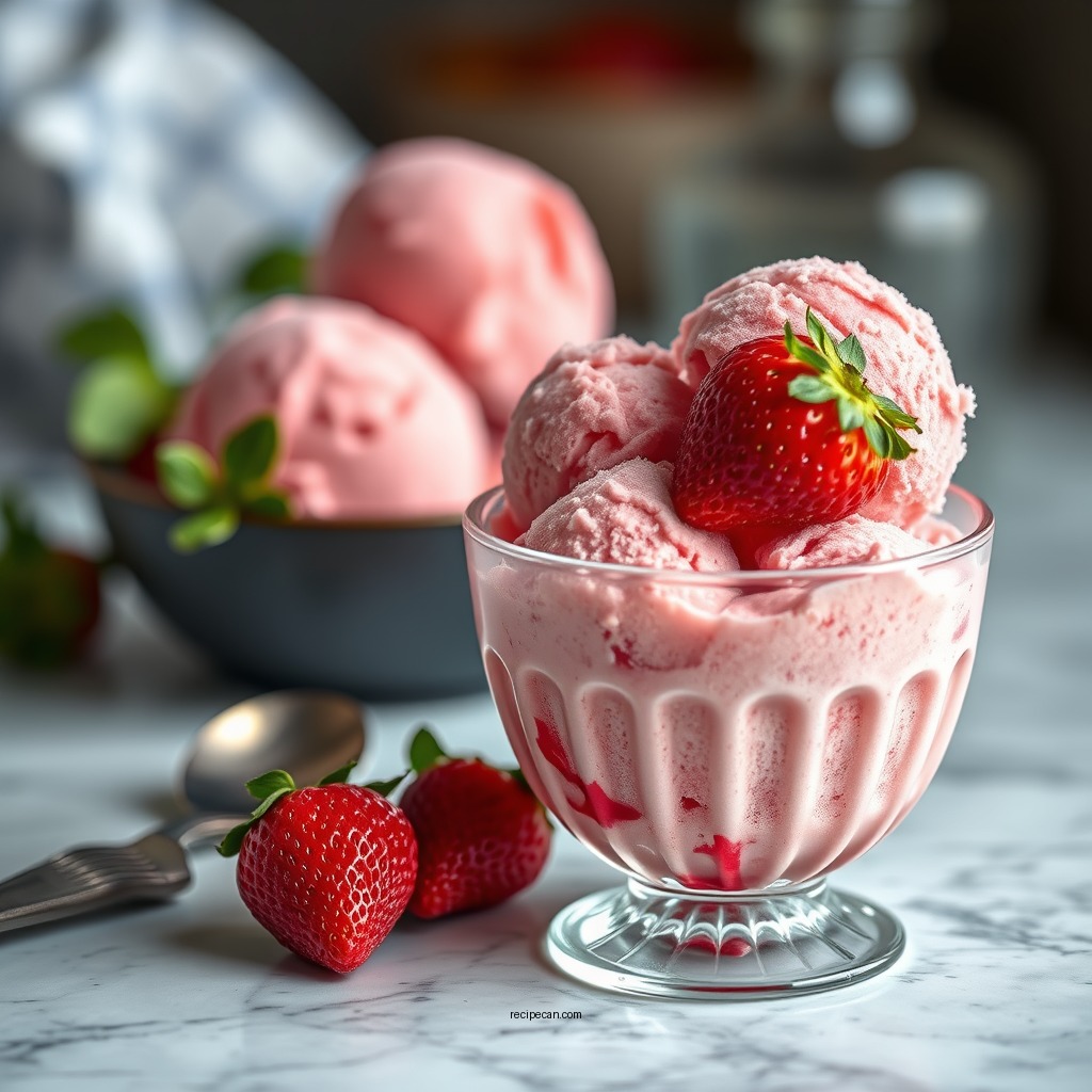 Fresh Strawberry Sorbet - krups ice cream machine recipes