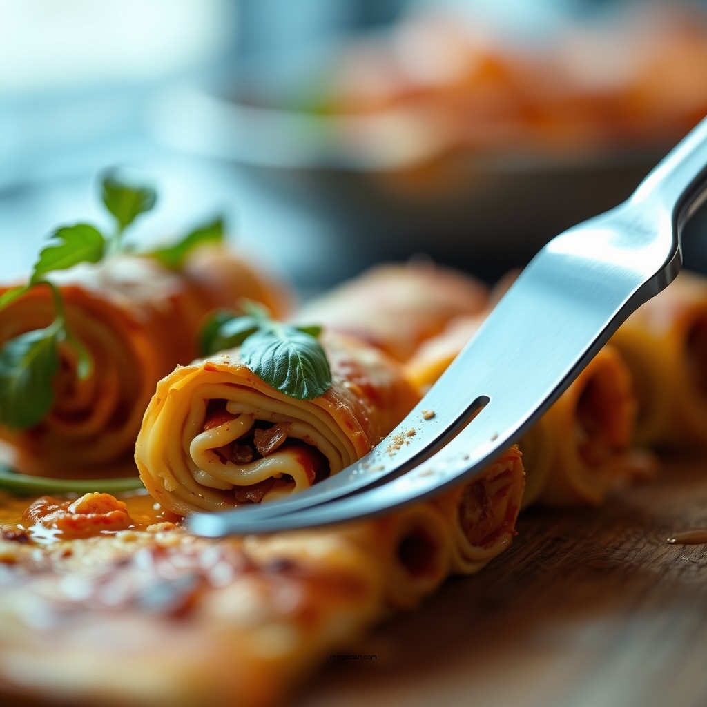 Assembling the Lasagna Roll Ups - lasagna roll ups recipe