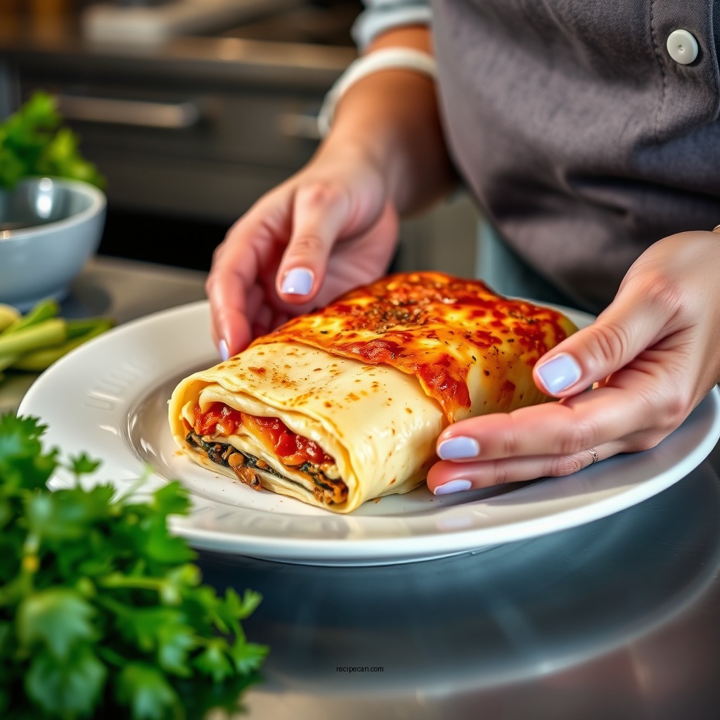 Preparing the Filling - lasagna roll ups recipe