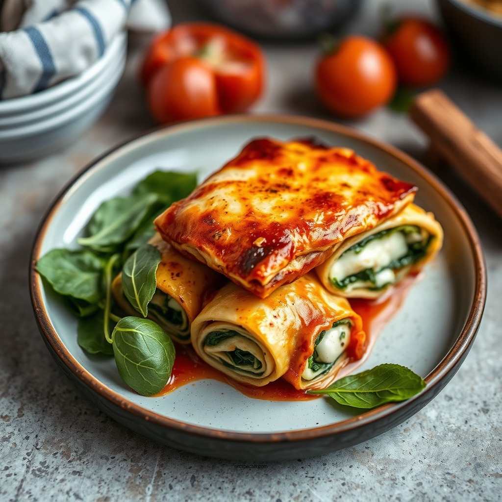Spinach and Ricotta Lasagna Roll Ups - lasagna roll ups recipes