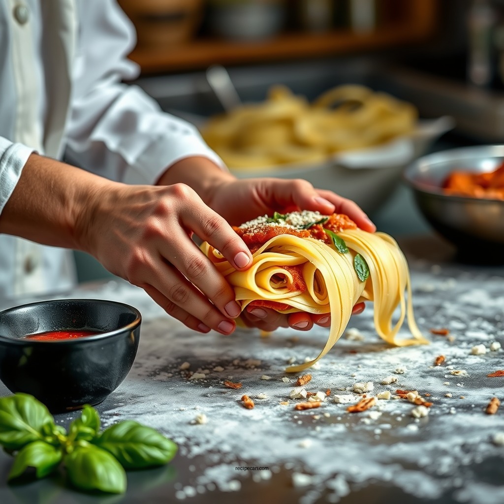 Preparing the Lasagna Noodles - lasagna rolls recipe