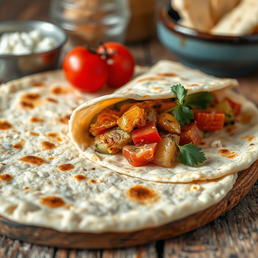 Ingredients for a Basic Lavash Wrap - lavash wrap recipe