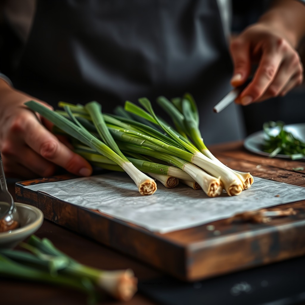 Preparing the Leeks - leek tart recipe