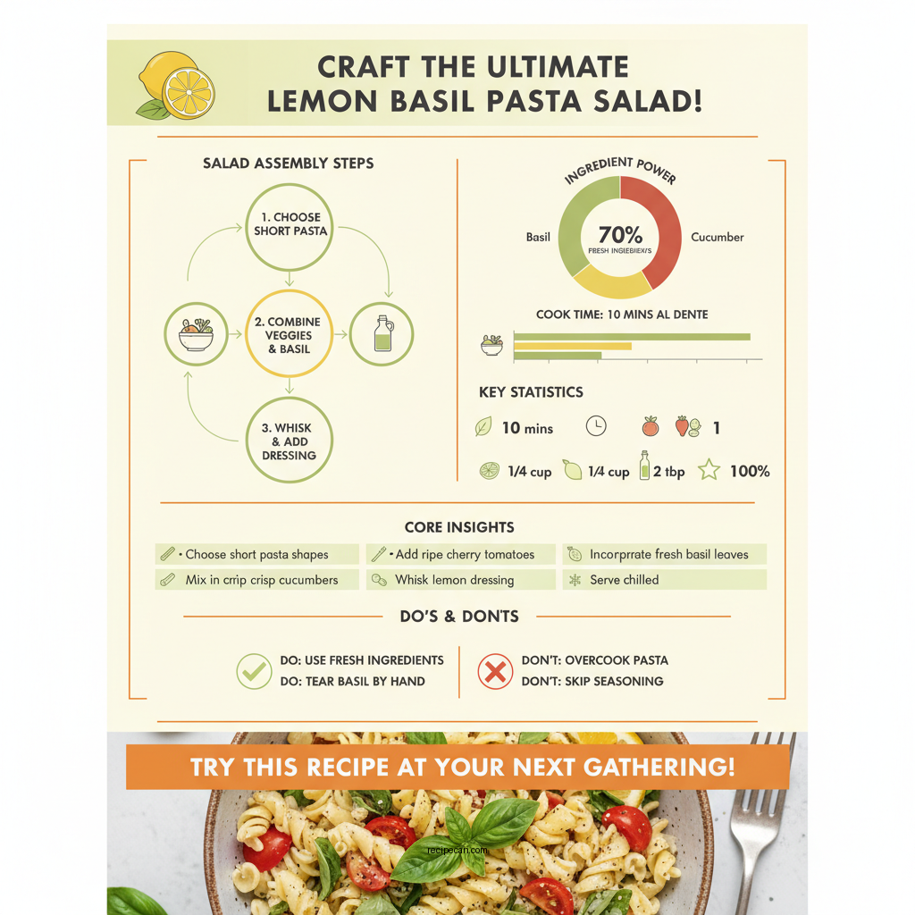 lemon basil pasta salad recipe - Data Infographic and Statistics
