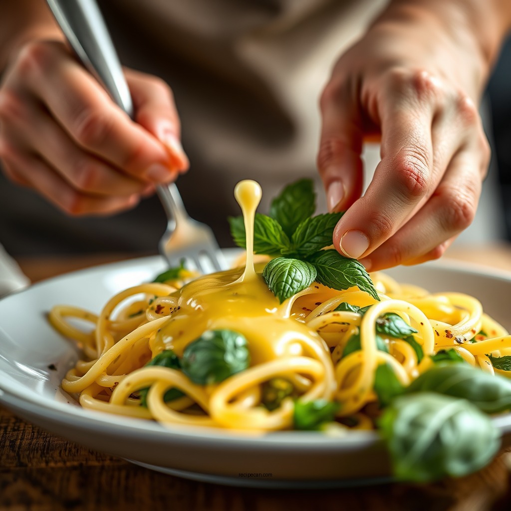 Making the Lemon Dressing - lemon basil pasta salad recipe